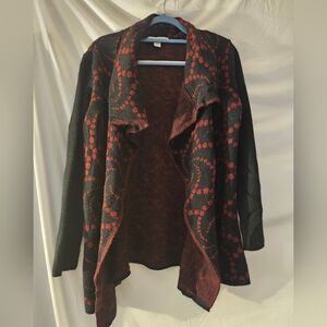 Madison Hill Womens, Waterfall Knit Cardigan Sweater Red, Black‎ size Large